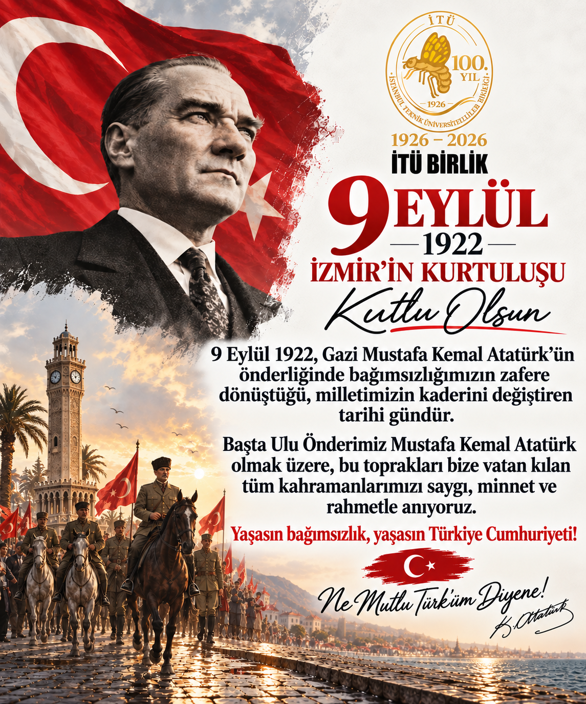 9 Eylül 1922 İzmir`in Kurtuluşu Kutlu Olsun