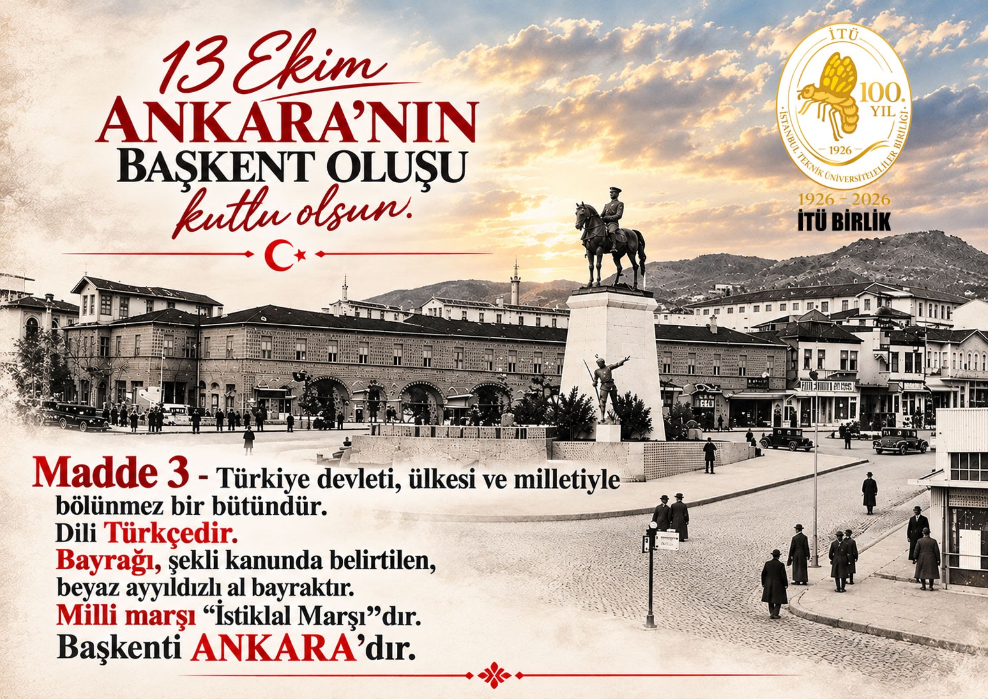 Ankara`nın Başkent Oluşunun 103. Yılı Kutlu Olsun
