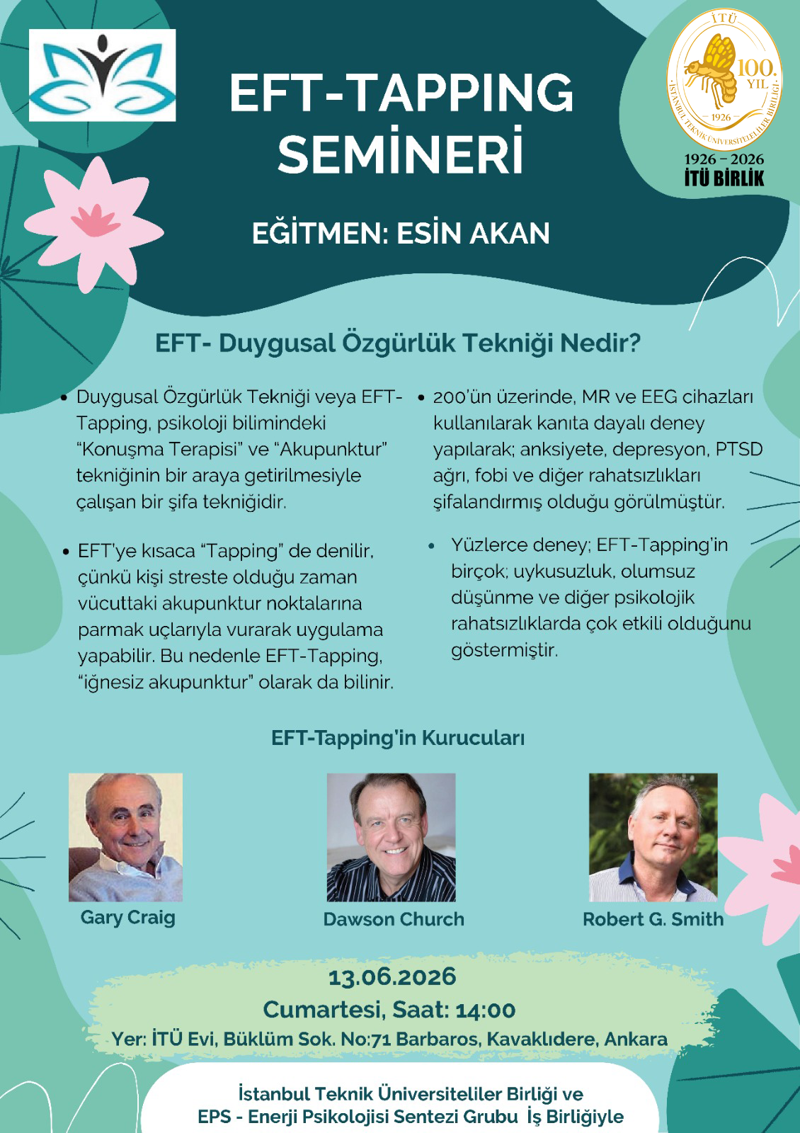 EFT-TAPPING Semineri başlıyor...