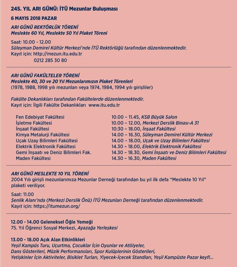 245. Yıl Etkinlik Programı