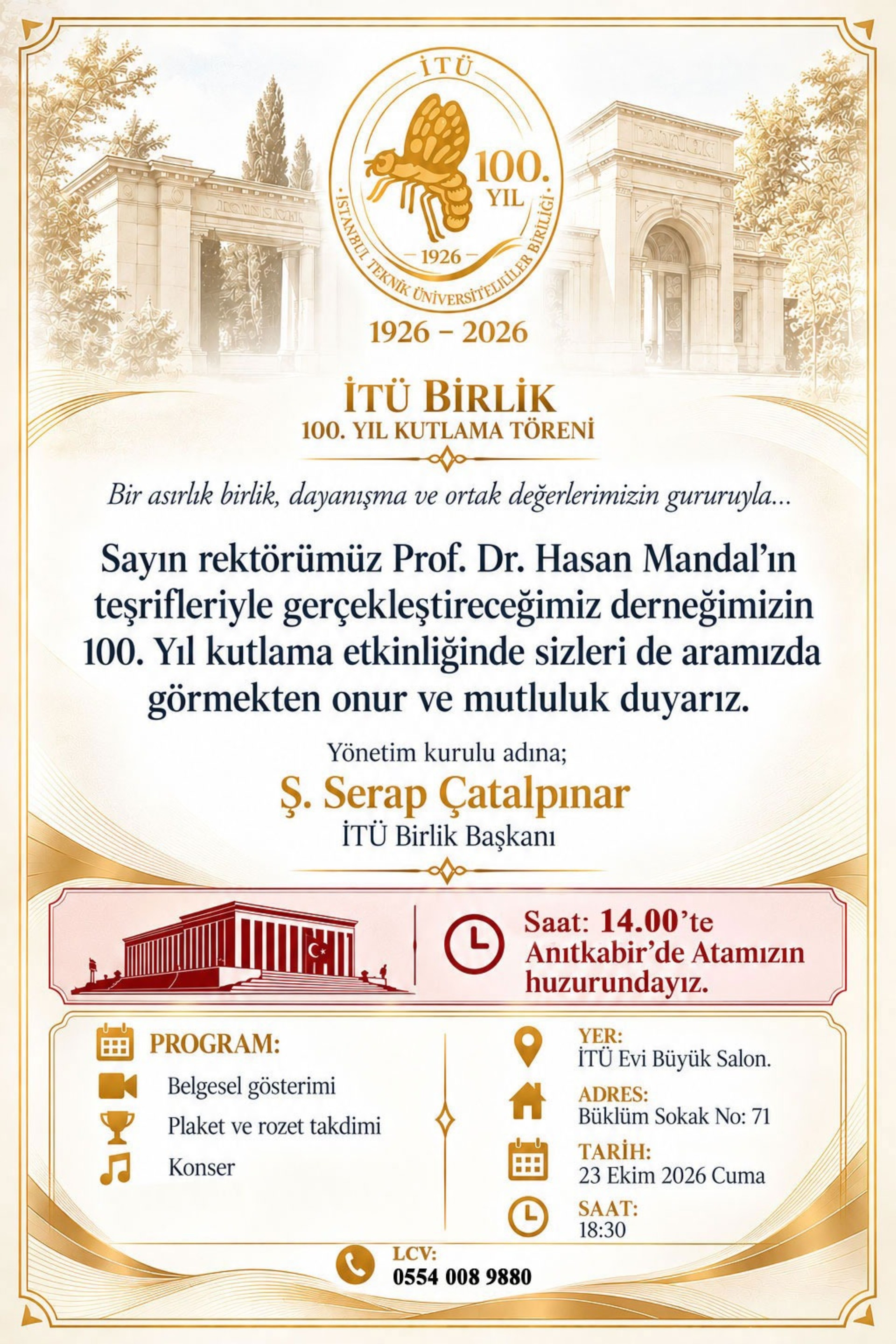 İTÜ Birlik 100. Yıl Kutlama Töreni