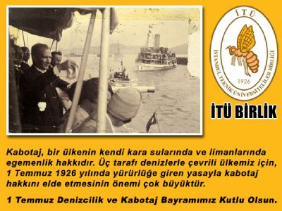 1 Temmuz Denizcilik ve Kabotaj Bayramımız Kutlu Olsun