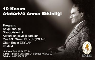 10 Kasım Atatürk`ü Anma Etkinliği