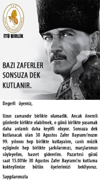 30 Ağustos’u BİRLİK’te  kutluyoruz