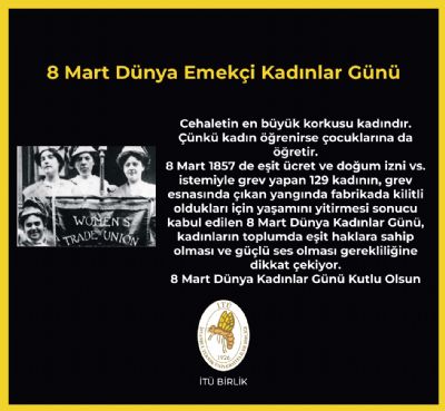 8 Mart Dünya Emekçi Kadınlar Günümüz Kutlu Olsun