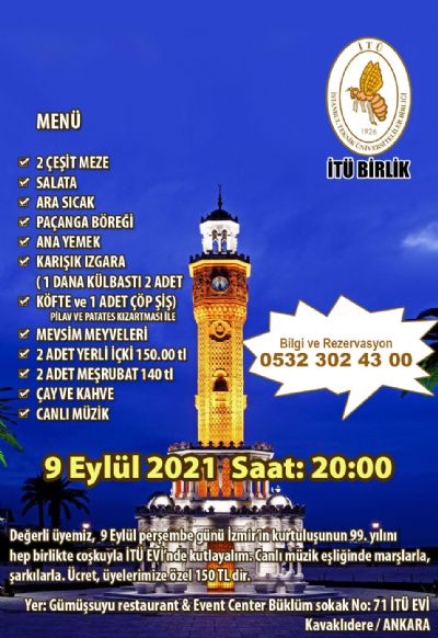 9 Eylül İzmir`in Kurtuluş Günü Etkinlik Daveti