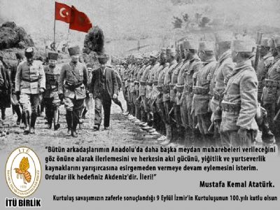 9 Eylül İzmir`in Kurtuluşunun 100.yılı kutlu olsun