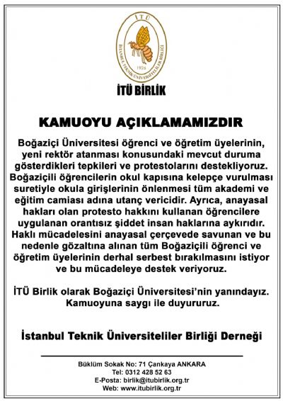 Boğaziçi Üniversitesi’nin yanındayız