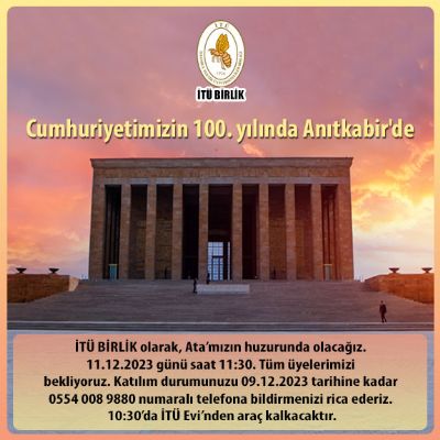 Cumhuriyetimizin 100. yılında ATA`mıza gidiyoruz
