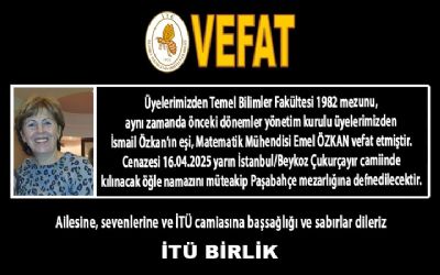 İsmail Özkan’ın eşi, Matematik Mühendisi Emel ÖZKAN vefat etmiştir.