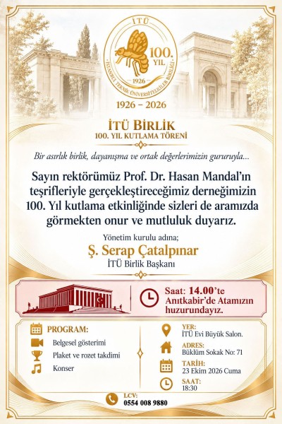 İTÜ Birlik 100. Yıl Kutlama Töreni