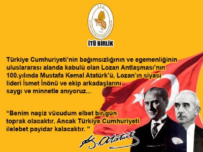 Lozan Barış antlaşmasının 100. yılı kutlu olsun